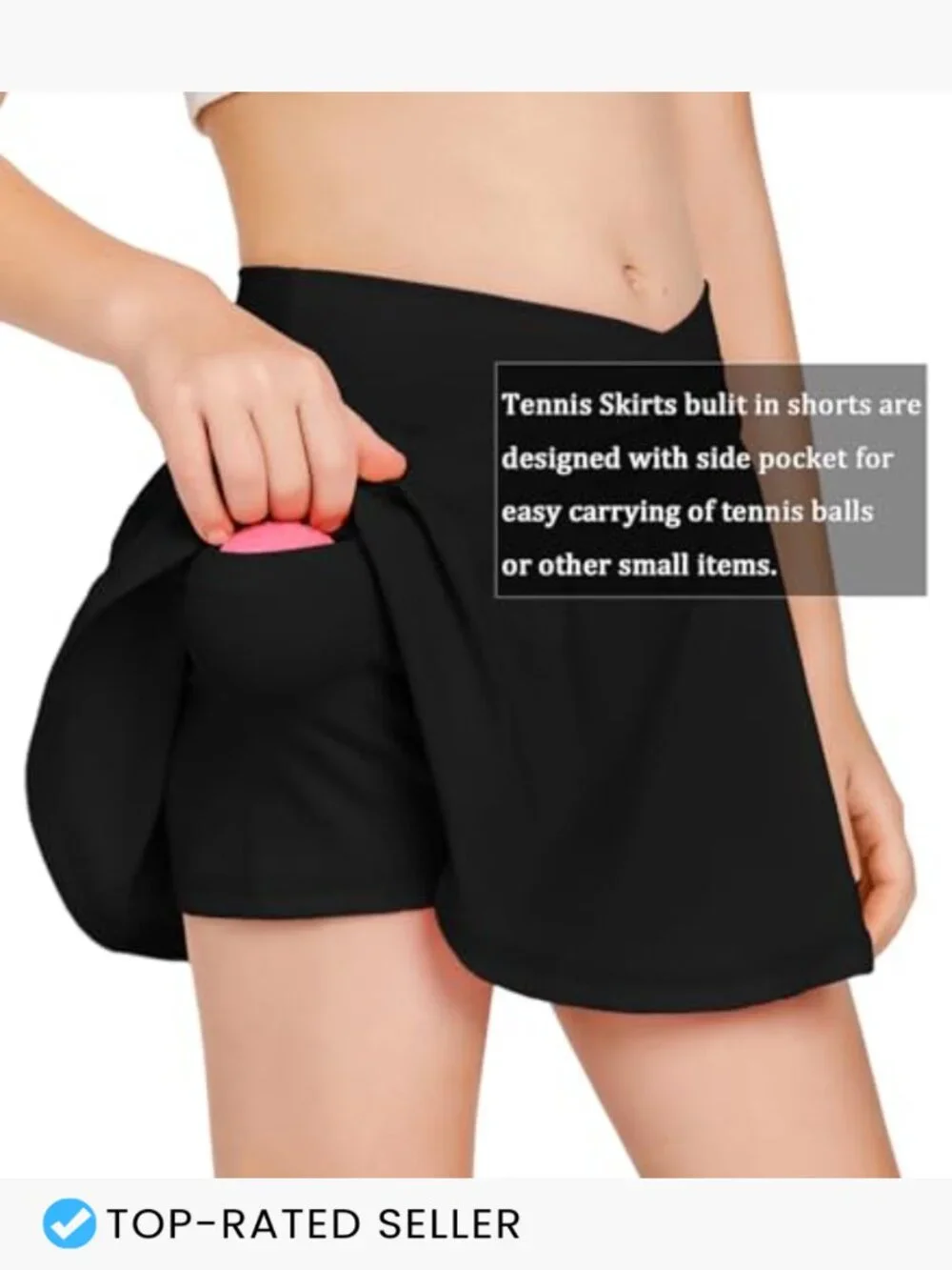 Girls Tennis Skort with Pockets High Waisted Athletic Golf Skirt Pleated Mini